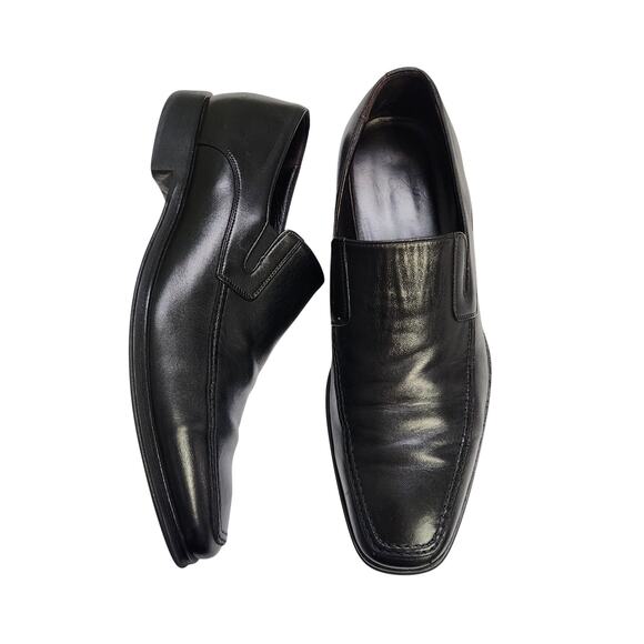 Monte Rosso Mens Lucca Nappa Leather Loafers Size 10.5 Black Leather Italy Dress main image 5